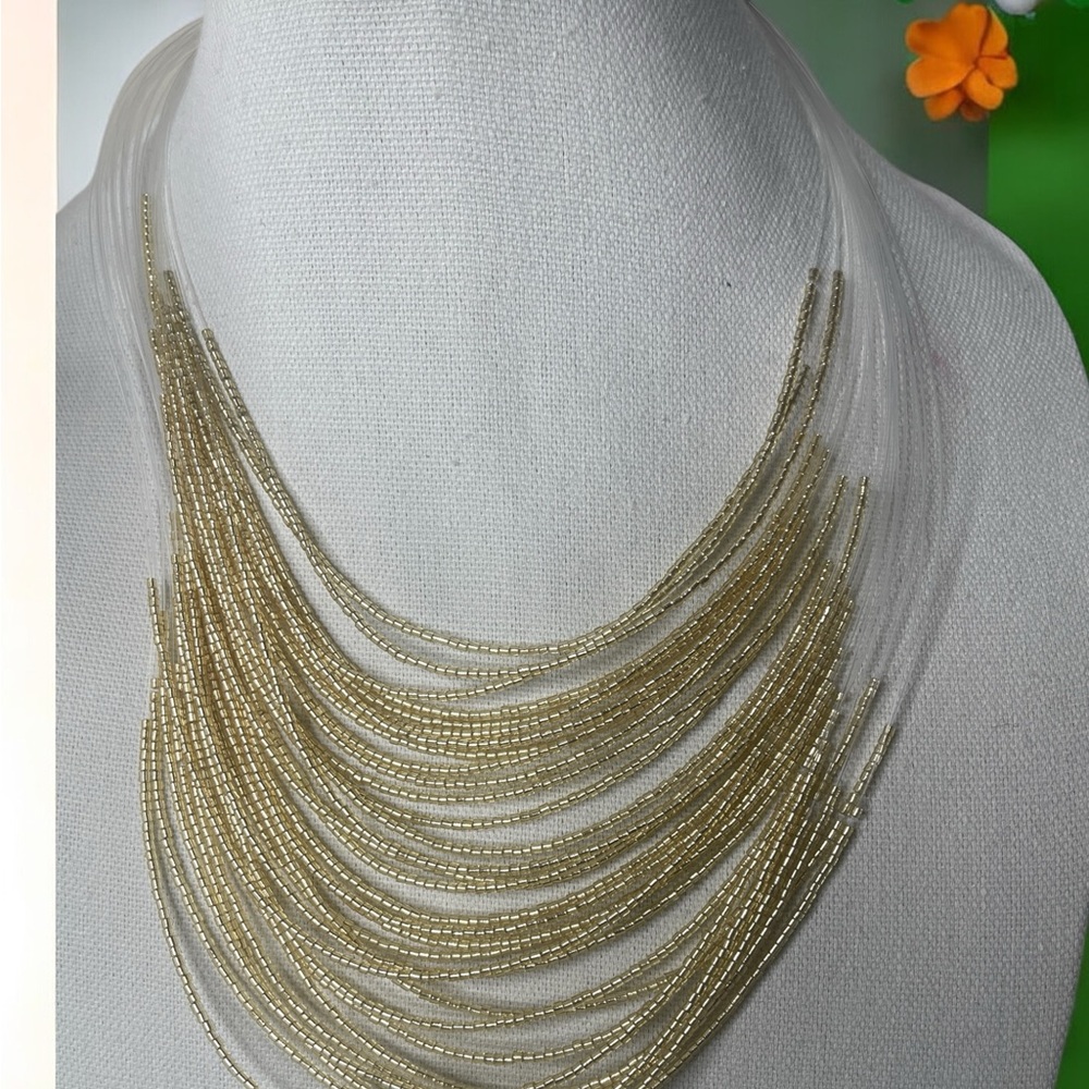 Elegant Gold Multi-Strand Necklace - Picture 2 of 2